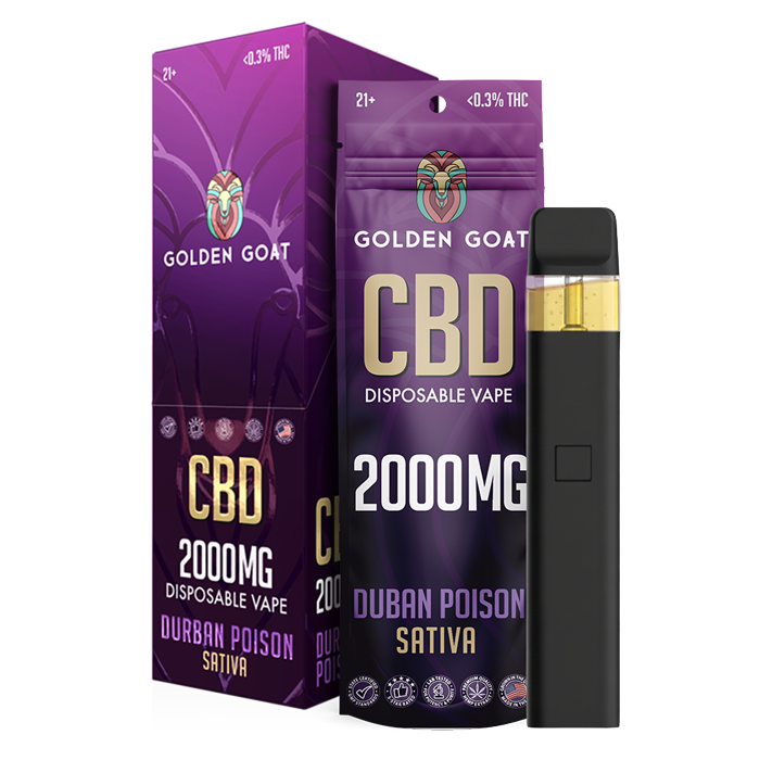 CBD - Disposable - 2mL - 2000mg - 6ct - Display - Durban Poison