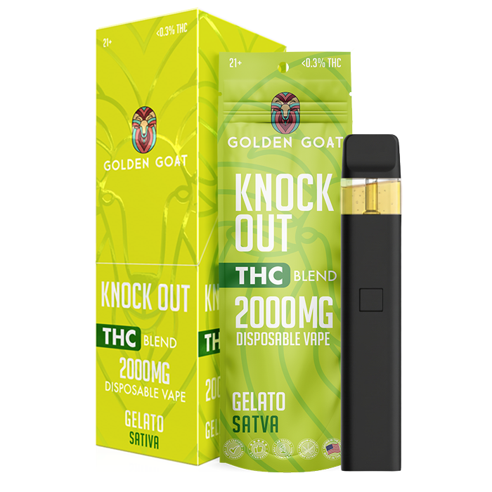 Knock Out THC Blend - Disposable - 2mL - 2000mg - 6ct - Display - Gelato