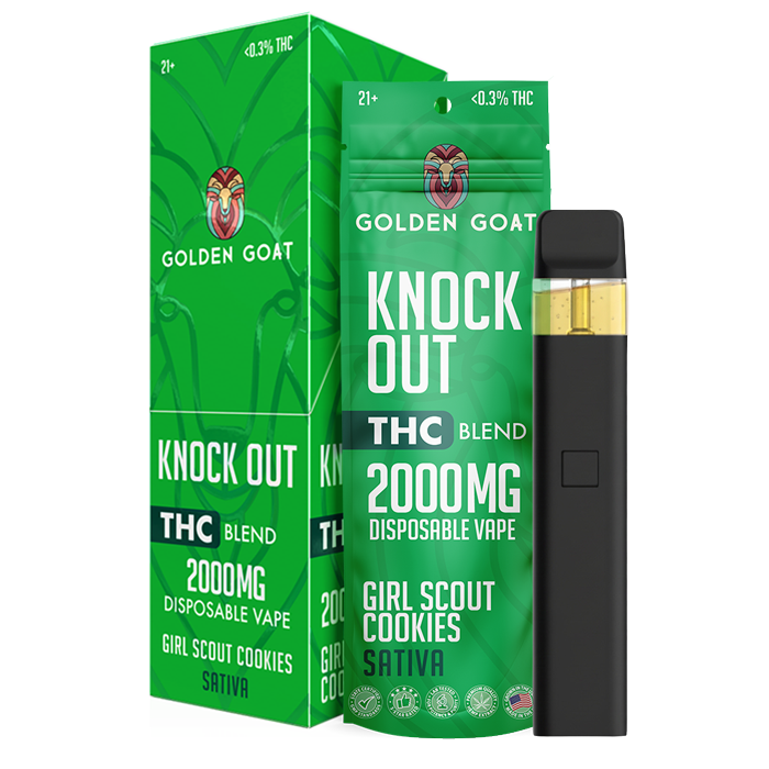 Knock Out THC Blend - Disposable - 2mL - 2000mg - 6ct - Display - Girl Scout Cookies