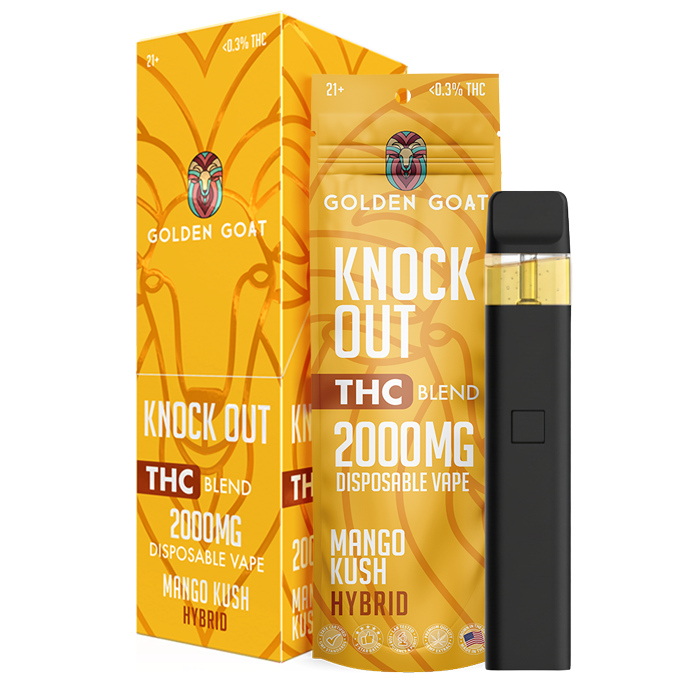 Knock Out THC Blend - Disposable - 2mL - 2000mg - 6ct - Display - Mango Kush