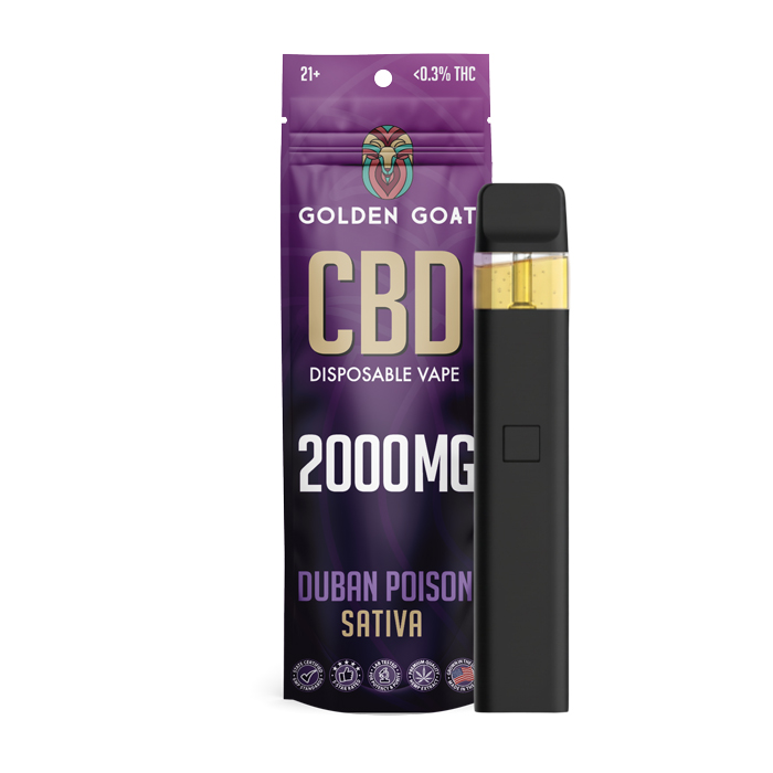 CBD Disposable - 2ml - 2000mg  - Durban Poison - Sativa
