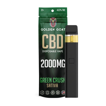 CBD Disposable - 2ml - 2000mg - Green Crush - Sativa | Goldengoatcbd