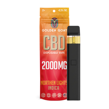 CBD Disposable - 2ml - 2000mg - Northern Lights - Indica | Goldengoatcbd